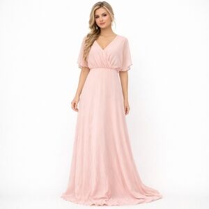SHOWPO Size 6 Blush Pink Chiffon Formal 'Love is in the Air' Maxi Dress NEW!